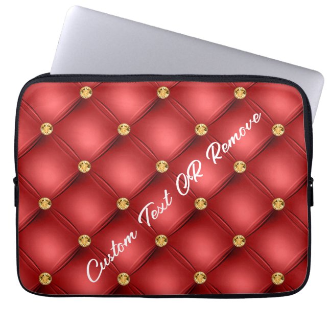 Capa Para Notebook Dourado Vermelho Diamante Vermelho Couve Tufada Se (Frente)