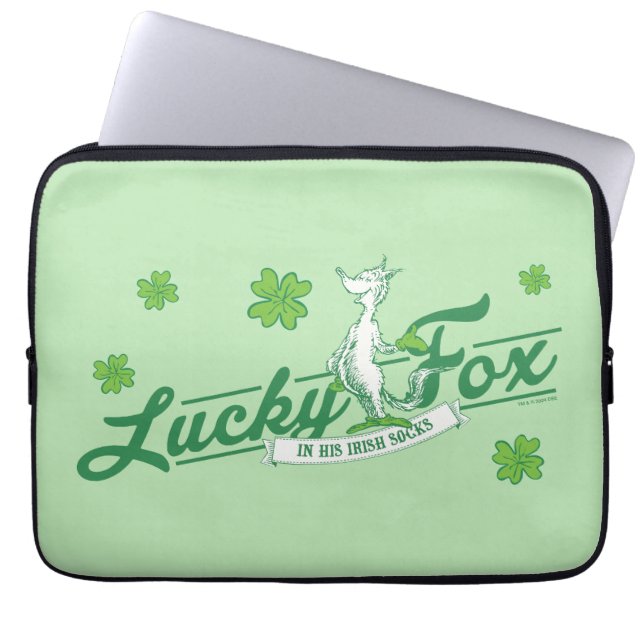 Capa Para Notebook Dr. Seuss | Raposa Sortuda de Meias Irlandesas (Frente)