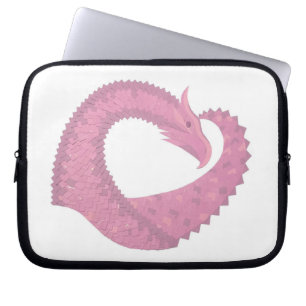 Capa Para Notebook Dragão cor-de-rosa em branco