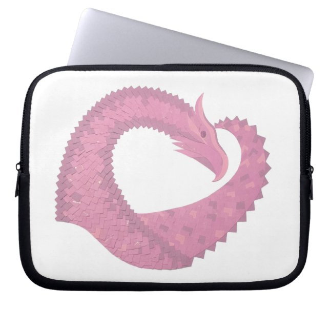Capa Para Notebook Dragão cor-de-rosa em branco (Frente)