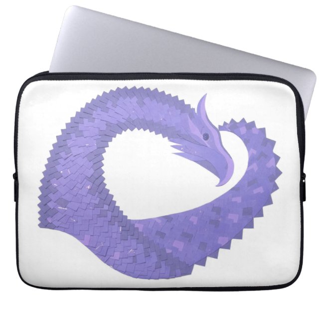 Capa Para Notebook dragão coração azul claro sobre branco (Frente)