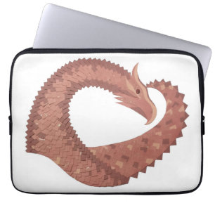 Capa Para Notebook Dragão-coração castanho em branco