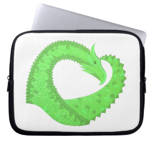 Capa Para Notebook Dragão do coração do verde limão em branco