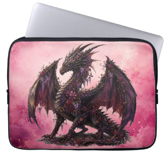 Capa Para Notebook Dragão Flor | Dragão de Fantasia Botânica