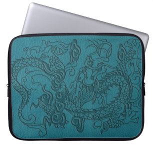 Capa Para Notebook Dragão gravado no impressão do couro da cerceta