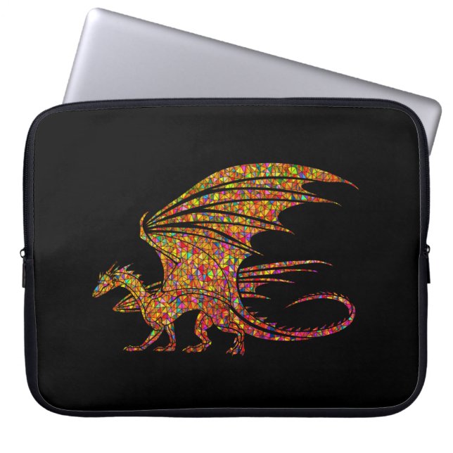 Capa Para Notebook Dragão Mosaico Incrível (Frente)