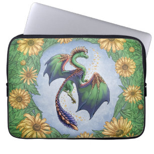 Capa Para Notebook Dragão verde da arte da fantasia da natureza do