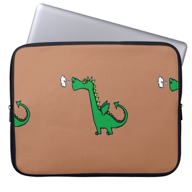 Capa Para Notebook Dragão verde para respirar ar (Frente)