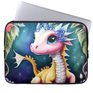 Capa Para Notebook Dragon Baby Floral Space Trabalho de arte