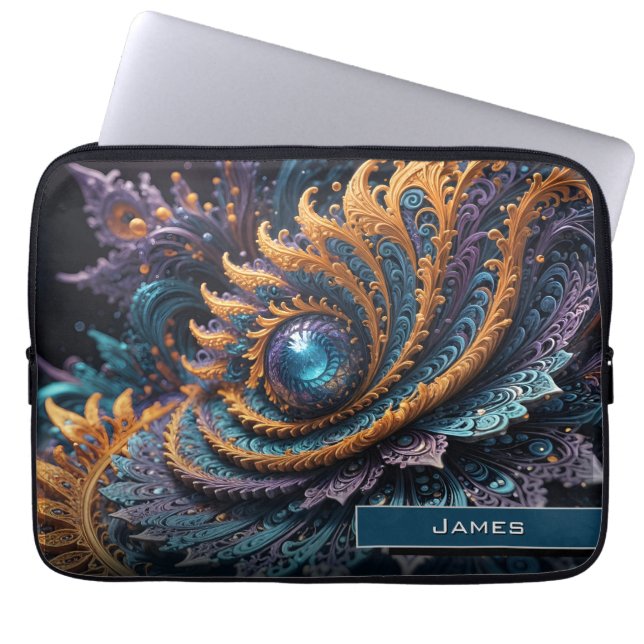 Capa Para Notebook Dragon Eye Modern Abstrato Geométrico Nome Fractal (Frente)