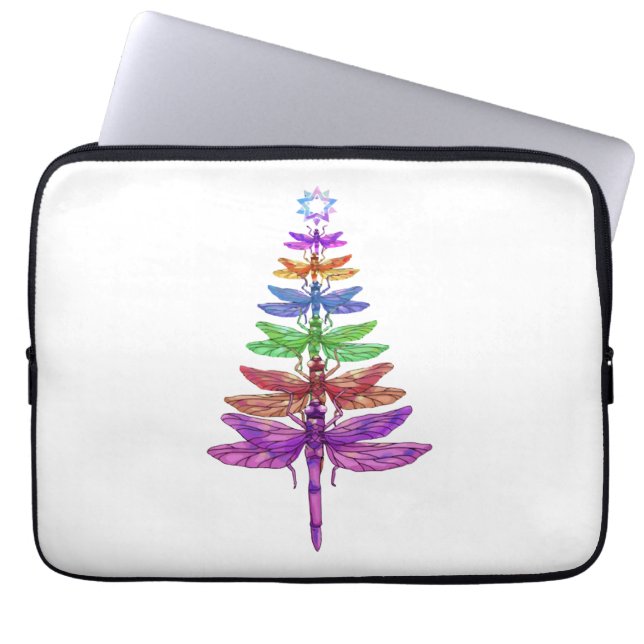 Capa Para Notebook Dragonfly Árvore de Natal Insetos Lover Xmas C (Frente)