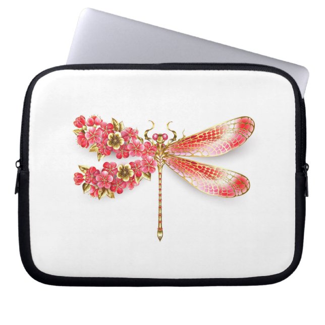 Capa Para Notebook Dragonfly com joalheria sakura (Frente)