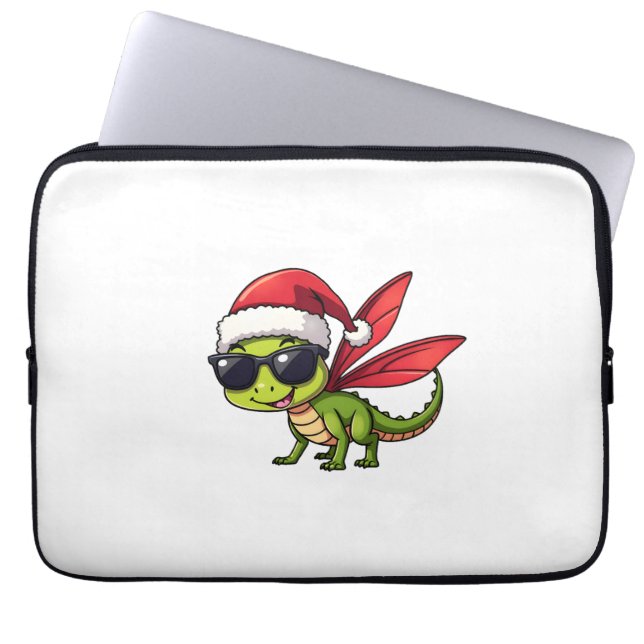 Capa Para Notebook Dragonfly Santa Hat Engraçado Xmas Kids (Frente)