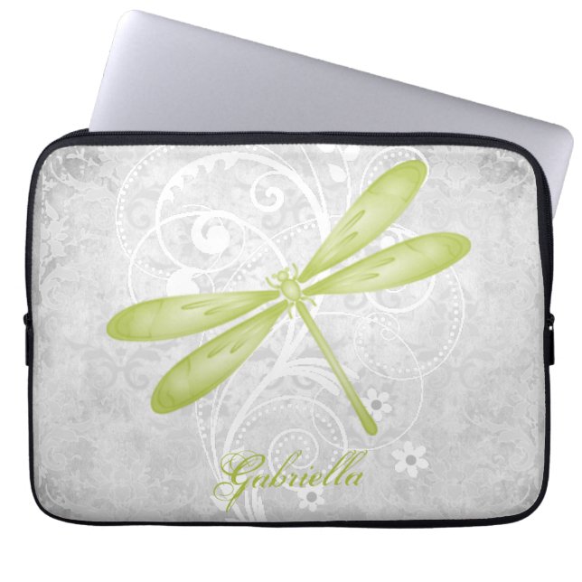 Capa Para Notebook Dragonfly Verde Personalizada (Frente)