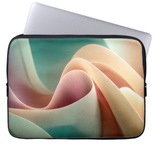 Capa Para Notebook Drapeados Abstratos com Fluxo de Gradiente Pastel