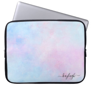 Capa Para Notebook Dreamcolor Watercolor Turquoise Azul Rosa