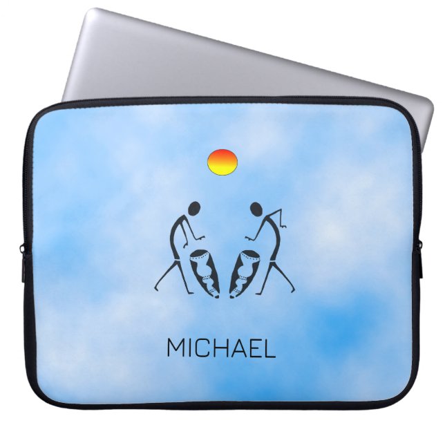 Capa Para Notebook Drumming Silhouette Africano dia de os pais (Frente)