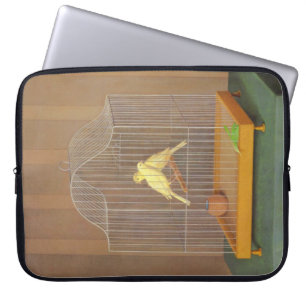 Capa Para Notebook Duas Canárias em uma Gaiola (por Antonio Donghi)