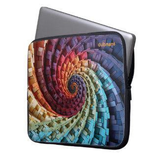 Capa Para Notebook Dubman Design: Espiral Alucinante do Arco-íris de 