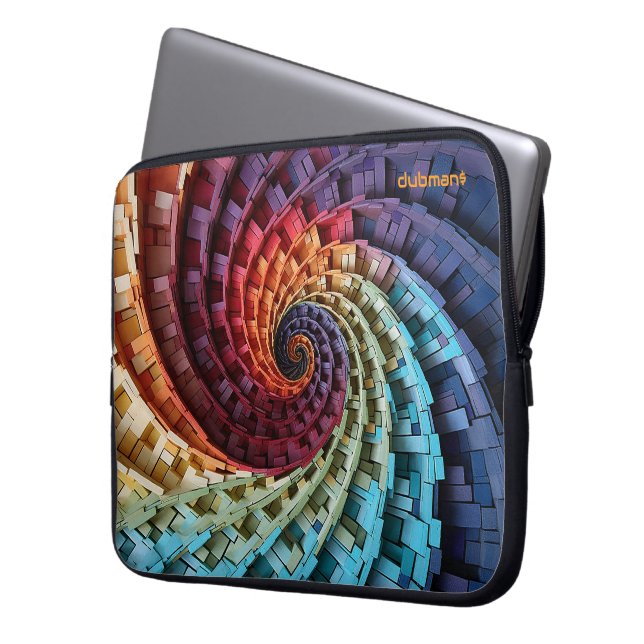 Capa Para Notebook Dubman Design: Espiral Alucinante do Arco-íris de  (Frente Esquerda)