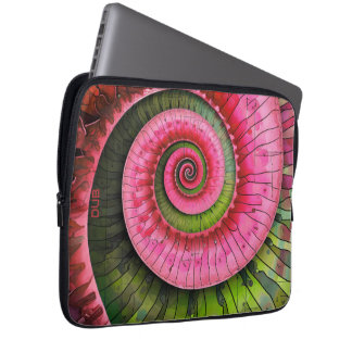 Capa Para Notebook Dubman Designs: Fibonacci Rosa e Verde Brilhante