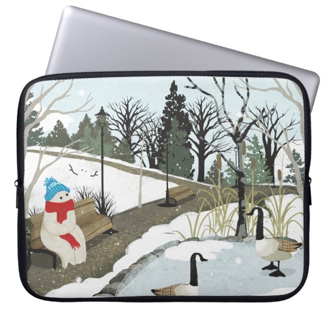 Capa Para Notebook Duck Pond - inverno (Frente)