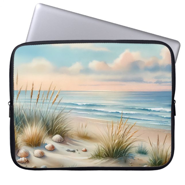 Capa Para Notebook Dunas Costeiras Pastel Aquarela (Frente)