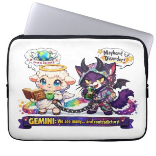 Capa Para Notebook Dupla Personalidade do Zodíaco de Gêmeos, Anjo Cor