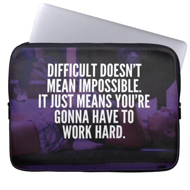 Capa Para Notebook Duro de trabalho - Motivação do trabalho feminino (Frente)