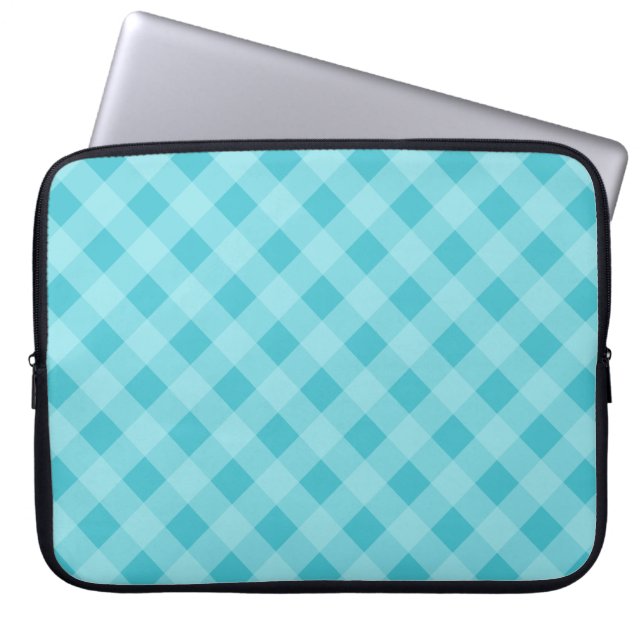 Capa Para Notebook Dusty Aqua Gingham Bolsa de laptop (Frente)