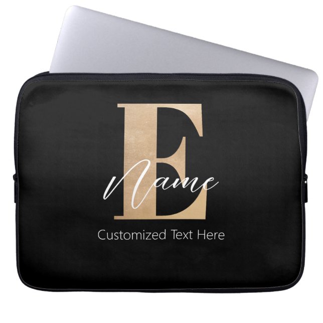 Capa Para Notebook E & Name Iniciais Monogramados Modernos Personaliz (Frente)
