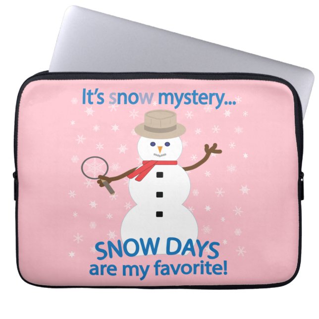 Capa Para Notebook É O Mistério Detetive Snowman Pink (Frente)