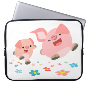Capa Para Notebook É Primavera!!-Duas Bolsa de laptop de Porcos de Ca
