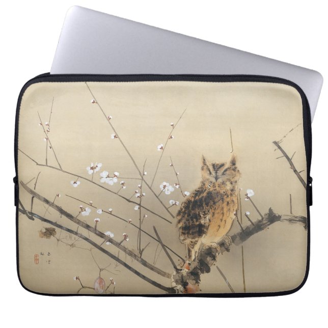 Capa Para Notebook Early Plum Blossoms de Nishimura Goun, Vintage Owl (Frente)
