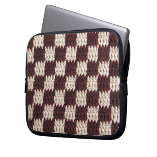 Capa Para Notebook Ecru Checker Artisan Crochet Impressão Eletrônicos