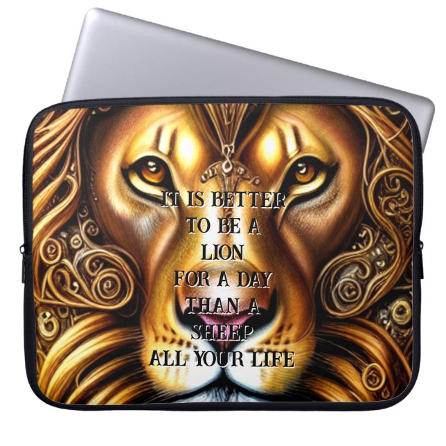 Capa Para Notebook Editar/apagar Texto, Lion Ouro Incrivelmente Bonit (Frente)