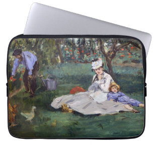 Capa Para Notebook Edouard Manet - A família Monet em seu jardim