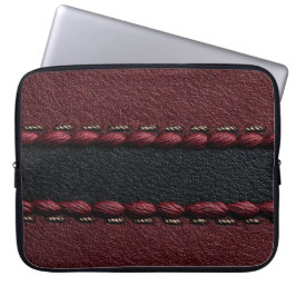 Capa Para Notebook Efeito de couro preto e vermelho