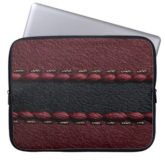 Capa Para Notebook Efeito de couro preto e vermelho