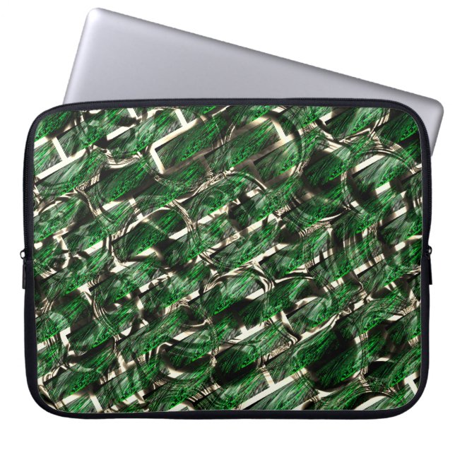 Capa Para Notebook Efeito "muro" verde e bolhas mais escuras? (Frente)