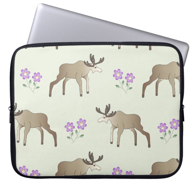 Capa Para Notebook Elch mit Blume (Frente)