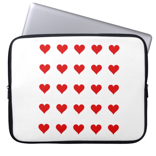 Capa Para Notebook Electronics Bag with hearts. (Frente)