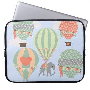 Capa Para Notebook Elefante bonito que monta a aumentação dos balõ