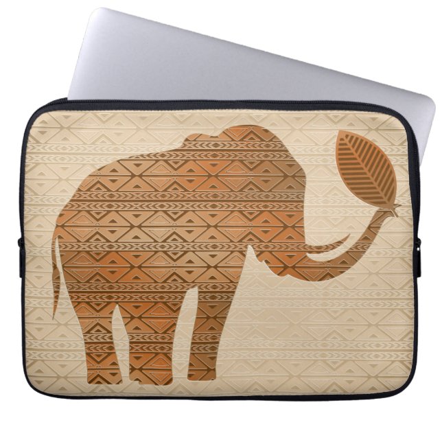 Capa Para Notebook Elefante - Design de Arte Tribal (Frente)