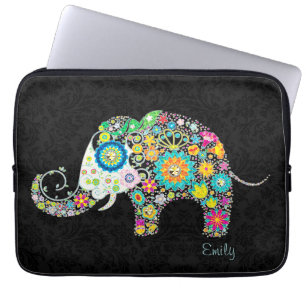 Capa Para Notebook Elefante Floral Colorido