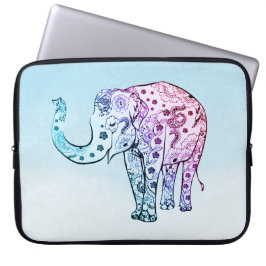 Capa Para Notebook Elefante Floral Gradiente