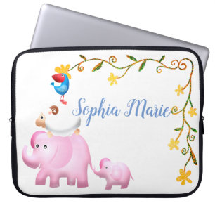 Capa Para Notebook Elefantes, Torre de Ovinos e Pássaros