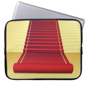 Capa Para Notebook Elegância de tapetes vermelhos: fundo de vindima.