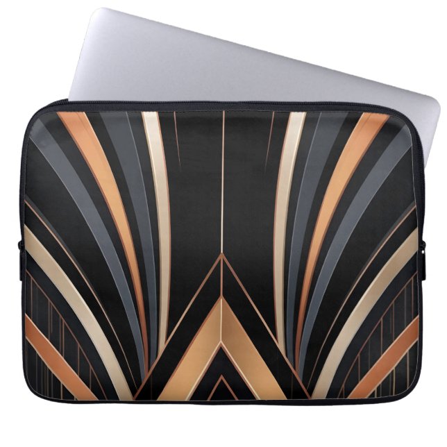 Capa Para Notebook Elegância Geométrica Metálica Art Déco (Frente)