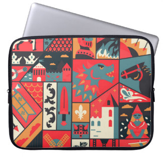 Capa Para Notebook Elegância medieval: Design de padrão sem costura
